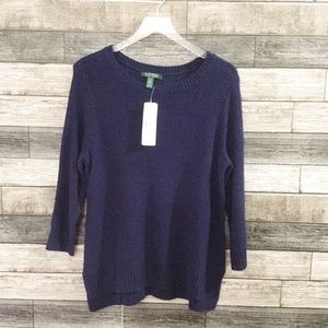 NWT Ralph Lauren blue scoop neck sweater XL